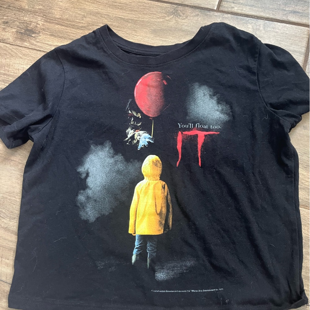 !it jeans Black Graphic Tee with Red and Yellow Accents